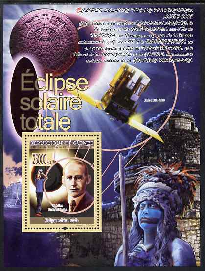 Guinea - Conakry 2008 Total Solar Eclipse perf s/sheet unmounted mint, Michel BL1565, stamps on space, stamps on astronomy, stamps on science, stamps on telescopes, stamps on eclipse