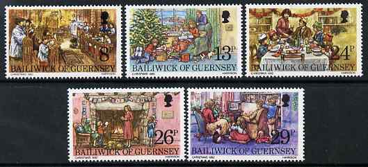 Guernsey 1982 Christmas set of 5 unmounted mint, SG 263-67, stamps on christmas