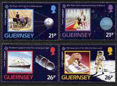 Guernsey 1991 Europa - Space set of 4 unmounted mint, SG 520-523, stamps on europa, stamps on space, stamps on postal, stamps on ships