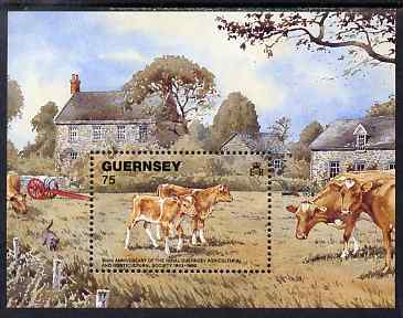 Guernsey 1992 150th Anniversary of Royal Guernsey Agricultural & Horticultural Society perf m/sheet unmounted mint, SG MS 561, stamps on , stamps on  stamps on agriculture, stamps on  stamps on farming, stamps on  stamps on bovine, stamps on  stamps on cows