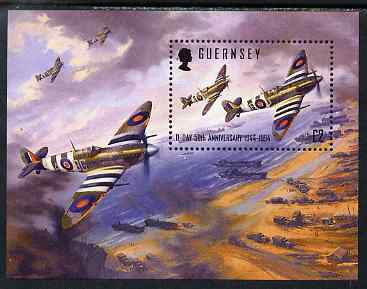 Guernsey 1994 50th Anniversary of D-Day perf m/sheet unmounted mint, SG 638, stamps on , stamps on  stamps on aviation, stamps on  stamps on  ww2 , stamps on  stamps on spitfires