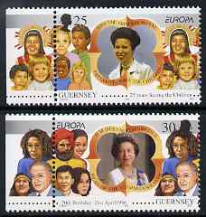 Guernsey 1996 Europa - Famous Women set of 2 unmounted mint, SG 694-95, stamps on , stamps on  stamps on royalty, stamps on  stamps on anne, stamps on  stamps on women, stamps on  stamps on europa