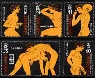Guernsey 1996 Centenary of Modern Olympic Games perf set of 5 unmounted mint, stamps on , stamps on  stamps on sports, stamps on  stamps on olympics