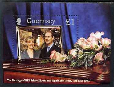 Guernsey 1999 Royal Wedding perf m/sheet unmounted mint, SG MS837, stamps on royalty