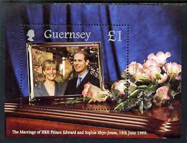 Guernsey 1999 Royal Wedding perf m/sheet unmounted mint, SG MS837, stamps on , stamps on  stamps on royalty