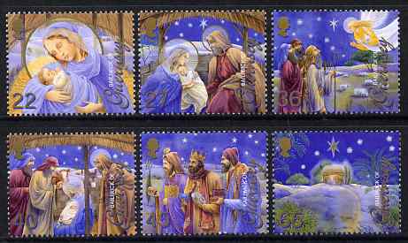 Guernsey 2002 Christmas set of 6 unmounted mint, SG 972-77, stamps on , stamps on  stamps on christmas