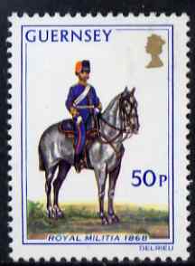 Guernsey 1974-78 Officer, Field Battery 50p from Militia Uniforms def set unmounted mint, SG 112, stamps on , stamps on  stamps on militaria, stamps on  stamps on militry uniforms