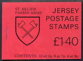 Jersey 1980 Parish Arms (St Helier) £1.40 booklet complete, SG B30, stamps on arms, stamps on heraldry