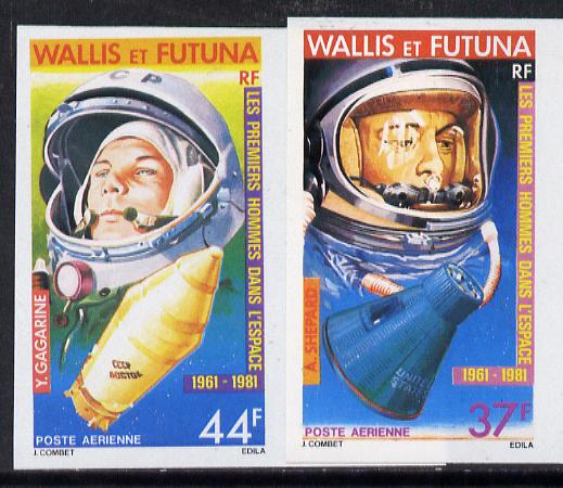 Wallis & Futuna 1981 25th Anniversary of First man in Space imperf set of 2 from limited printing, SG 366-67 unmounted mint*, stamps on , stamps on  stamps on space