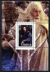 Liberia 2003 Lord of the Rings #1 perf s/sheet unmounted mint, stamps on films, stamps on movies, stamps on literature, stamps on fantasy, stamps on entertainments, stamps on 