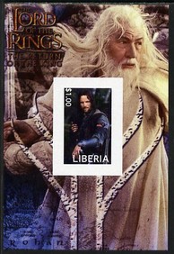Liberia 2003 Lord of the Rings #1 imperf s/sheet unmounted mint, stamps on films, stamps on movies, stamps on literature, stamps on fantasy, stamps on entertainments, stamps on 