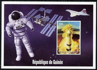 Guinea - Conakry 2004 (?) Space Exploration #3 perf souvenir sheet unmounted mint. Note this item is privately produced and is offered purely on its thematic appeal, stamps on space, stamps on concorde