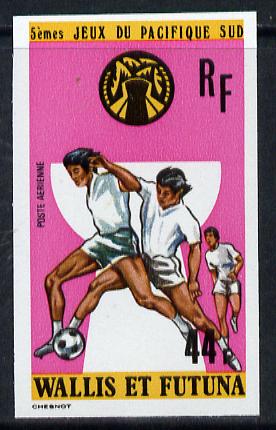 Wallis & Futuna 1975 South Pacific Games 44f (Football) imperf proof from limited printing unmounted mint, SG 245*, stamps on football    sport