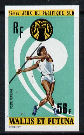 Wallis & Futuna 1975 South Pacific Games 56f (Javelin) imperf proof from limited printing, SG 246*, stamps on , stamps on  stamps on javelin     sport