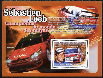 Guinea - Conakry 2009 Sebastian Leob - World Rally Champion perf s/sheet unmounted mint, stamps on , stamps on  stamps on personalities, stamps on  stamps on cars, stamps on  stamps on citroen, stamps on  stamps on sport