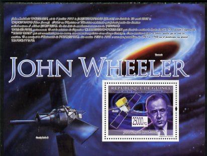 Guinea - Conakry 2009 Death of John Wheeler perf s/sheet unmounted mint, stamps on , stamps on  stamps on personalities, stamps on  stamps on space, stamps on  stamps on physics, stamps on  stamps on einstein, stamps on  stamps on satellites, stamps on  stamps on 