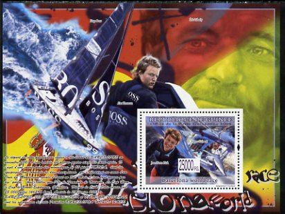 Guinea - Conakry 2008 Barcelona World Sailing Championships perf s/sheet unmounted mint, stamps on , stamps on  stamps on sport, stamps on  stamps on sailing