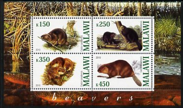 Malawi 2010 Beavers perf sheetlet containing 4 values unmounted mint