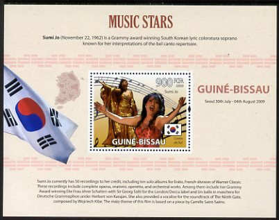 Guinea - Bissau 2009 Famous Musicians perf s/sheet (English Text) unmounted mint, stamps on , stamps on  stamps on music