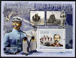 Guinea - Bissau 2009 Robert Peary perf s/sheet unmounted mint Michel BL 687, stamps on personalities, stamps on explorers, stamps on ships, stamps on polar, stamps on penguins, stamps on 