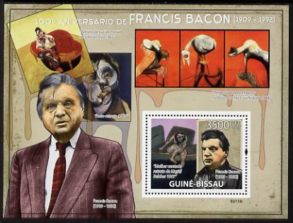 Guinea - Bissau 2009 Paintings by Francis Bacon perf s/sheet unmounted mint Michel BL 689, stamps on , stamps on  stamps on personalities, stamps on  stamps on arts, stamps on  stamps on 