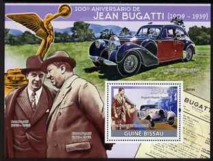 Guinea - Bissau 2009 Jean Bugatti perf s/sheet unmounted mint Michel BL 691, stamps on personalities, stamps on cars, stamps on bugatti