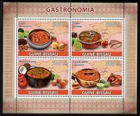 Guinea - Bissau 2009 Local Food dishes perf sheetlet containing 4 values unmounted mint Michel 4111-14, stamps on food