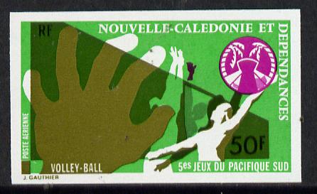 New Caledonia 1974 South Pacific Games 50f (Volleyball) imperf proof from limited printing unmounted mint, SG 556*