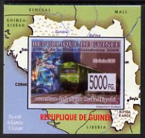Guinea - Conakry 2009 Opening of Saka Higashi Line individual imperf deluxe sheet #1 unmounted mint. Note this item is privately produced and is offered purely on its thematic appeal                                                                                                                                                                                                                                                                                                                                                                                                                                                                                                                                                                                                                                                                                                                                                                                                                                                                                                   , stamps on railways, stamps on maps