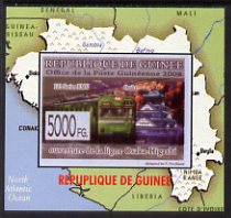 Guinea - Conakry 2009 Opening of Saka Higashi Line individual imperf deluxe sheet #5 unmounted mint. Note this item is privately produced and is offered purely on its thematic appeal                                                                                                                                                                                                                                                                                                                                                                                                                                                                                                                                                                                                                                                                                                                                                                                                                                                                                                   , stamps on railways, stamps on maps
