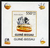 Guinea - Bissau 2009 Shells & Coral individual imperf deluxe sheet #4 unmounted mint. Note this item is privately produced and is offered purely on its thematic appeal   ..., stamps on marine life, stamps on shells, stamps on coral