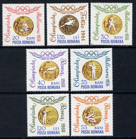 Rumania 1964 Tokyo Olympic Games - Rumanian Gold Medals perf set of 8 unmounted mint, SG 3212-19*, Mi 2345-52*, stamps on olympics, stamps on sport