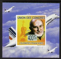 Comoro Islands 2009 French Celebrities individual imperf deluxe sheet #5 - Arman & Concorde unmounted mint as Michel 2242, stamps on , stamps on  stamps on personalities, stamps on  stamps on aviation, stamps on  stamps on concorde, stamps on  stamps on arts