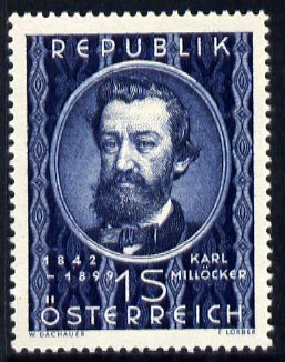 Austria 1949 50th Death Anniversary of Karl Millocker (composer) unmounted mint, SG 1207