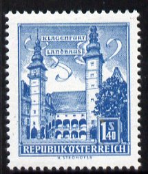 Austria 1957-70 Klagenfurt Town Hall 1s 40 from Buildings def set unmounted mint, SG 1306