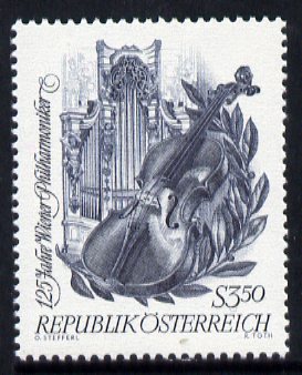 Austria 1967 125th Anniversary of Vienna Philharmonic Orchestra unmounted mint, SG 1497, stamps on music