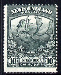 Newfoundland 1919 Caribou 10c grey-greene lightly mounted mint, SG 137, stamps on , stamps on  stamps on deer, stamps on  stamps on  kg5 , stamps on  stamps on 