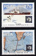 South Africa 1991 Antarctic Treaty set of 2 unmounted mint SG 740-1, stamps on , stamps on  stamps on polar, stamps on  stamps on ships, stamps on  stamps on maps, stamps on  stamps on penguins