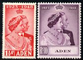 Aden 1949 KG6 Royal Silver Wedding set of 2 mounted mint SG 30-1, stamps on , stamps on  stamps on royalty, stamps on  stamps on silver wedding, stamps on  stamps on  kg6 , stamps on  stamps on 