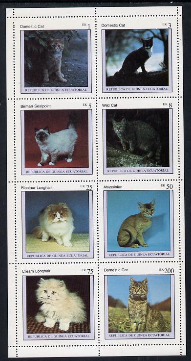 Equatorial Guinea 1976 Cats set of 8 unmounted mint (Mi 797-804A) , stamps on , stamps on  stamps on animals   cats