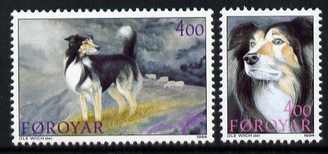 Faroe Islands 1994 Sheepdogs set of 2 unmounted mint, SG 258-59, stamps on , stamps on  stamps on animals, stamps on  stamps on dogs