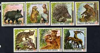 Equatorial Guinea 1976 Nature protection (5th Series) European animals set of 7 unmounted mint, Mi 886-92, stamps on animals, stamps on cats, stamps on antelope, stamps on boar, stamps on bears