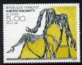 France 1985 The Dog sculpture 5f, from Art set of 5, unmounted mint, SG2676, stamps on dogs, stamps on arts, stamps on sculpture