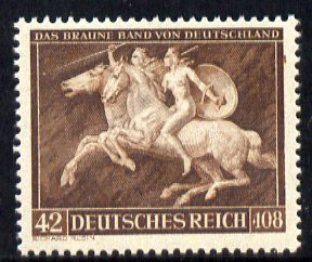 Germany 1941 Brown Ribbon of Germany 42pf + 108pf unmounted mint, SG 768, stamps on horses