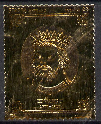 Staffa 1977 Monarchs A38 Edward II embossed in 23k gold foil (Rosen #477) unmounted mint, stamps on , stamps on  stamps on royalty    history