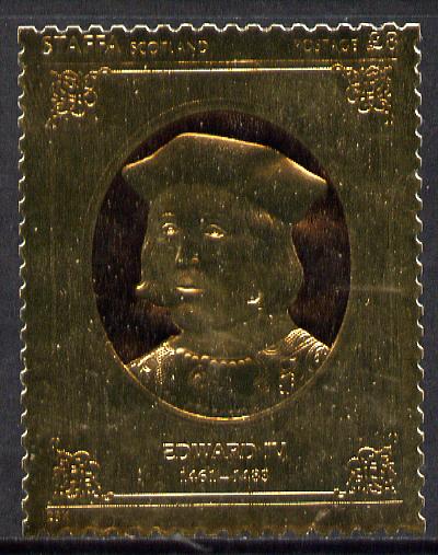 Staffa 1977 Monarchs A38 Edward IV embossed in 23k gold foil (Rosen #483) unmounted mint, stamps on , stamps on  stamps on royalty    history