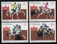 Portugal 1992 Centenary of Campo Pequeno Bull Ring set unmounted mint, SG 2300-03, stamps on , stamps on  stamps on horses, stamps on  stamps on bulls