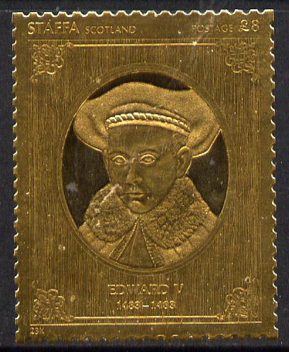 Staffa 1977 Monarchs \A38 Edward V embossed in 23k gold foil (Rosen #484) unmounted mint