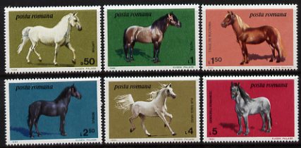 Rumania 1984 Horses set of 6 unmounted mint, SG 4883-88, stamps on horses