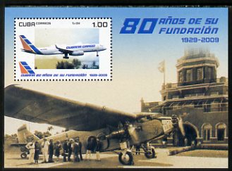 Cuba 2009 Aviation imperf m/sheet unmounted mint, stamps on , stamps on  stamps on aviation